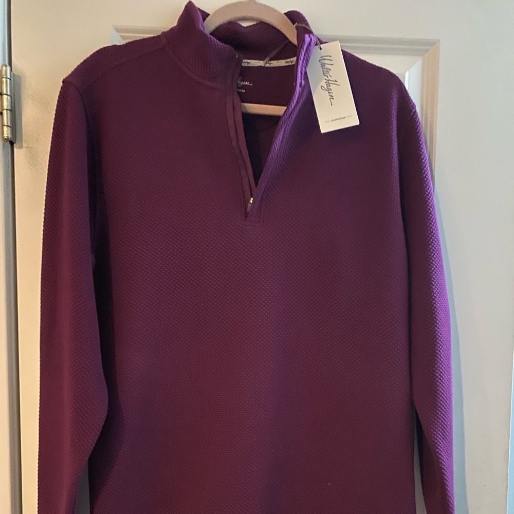Walter Hagen Men’s Clubhouse 1/4 Zip Midweight Sz S Beet Purple NWT